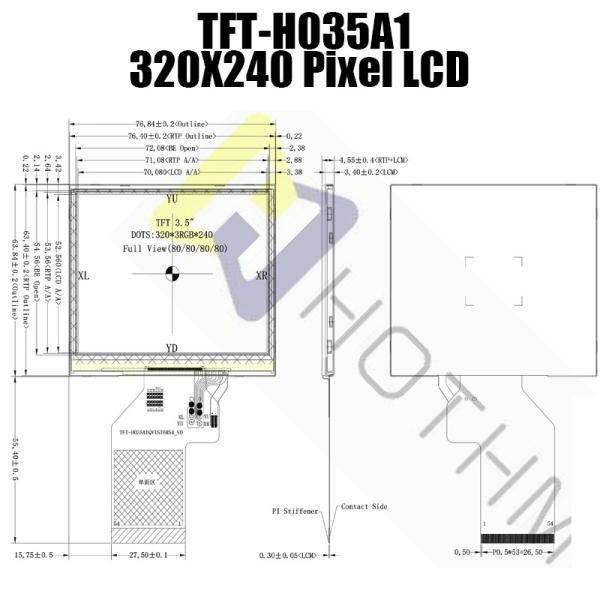 24 écrans tactiles pratique de SPI de BIT, 3,5 affichage TFT-H035A1QVIST6N54 de pouce 320x240 RVB TFT