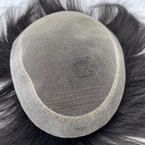 Stock AUSTRIA STYLE Good Quality Natural Hairline Man Wigs Hair System Natural 100% Human Hair Toupee For Men
