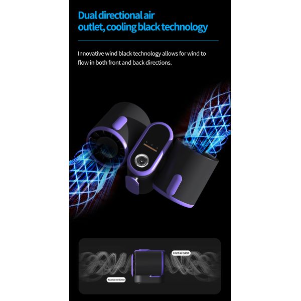 3 In 1 Dual Head Portable Air Cooling Fan With 8000mAh Battery Outdoor Use