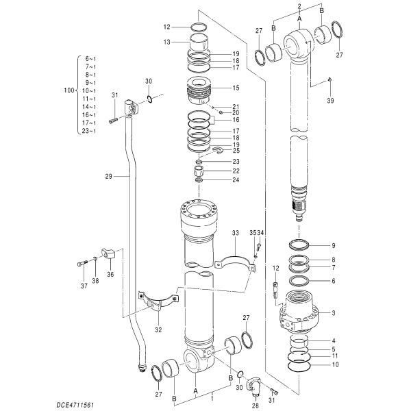 YA00001400 Kit Seal Cylinder Hitachi Parts Fits ZH200-A ZX200-5