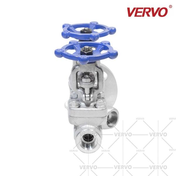 A válvula de porta dobro Dn80 das BS 5352 300LB forjou o um lado integral de aço FNPT da flange uma do lado