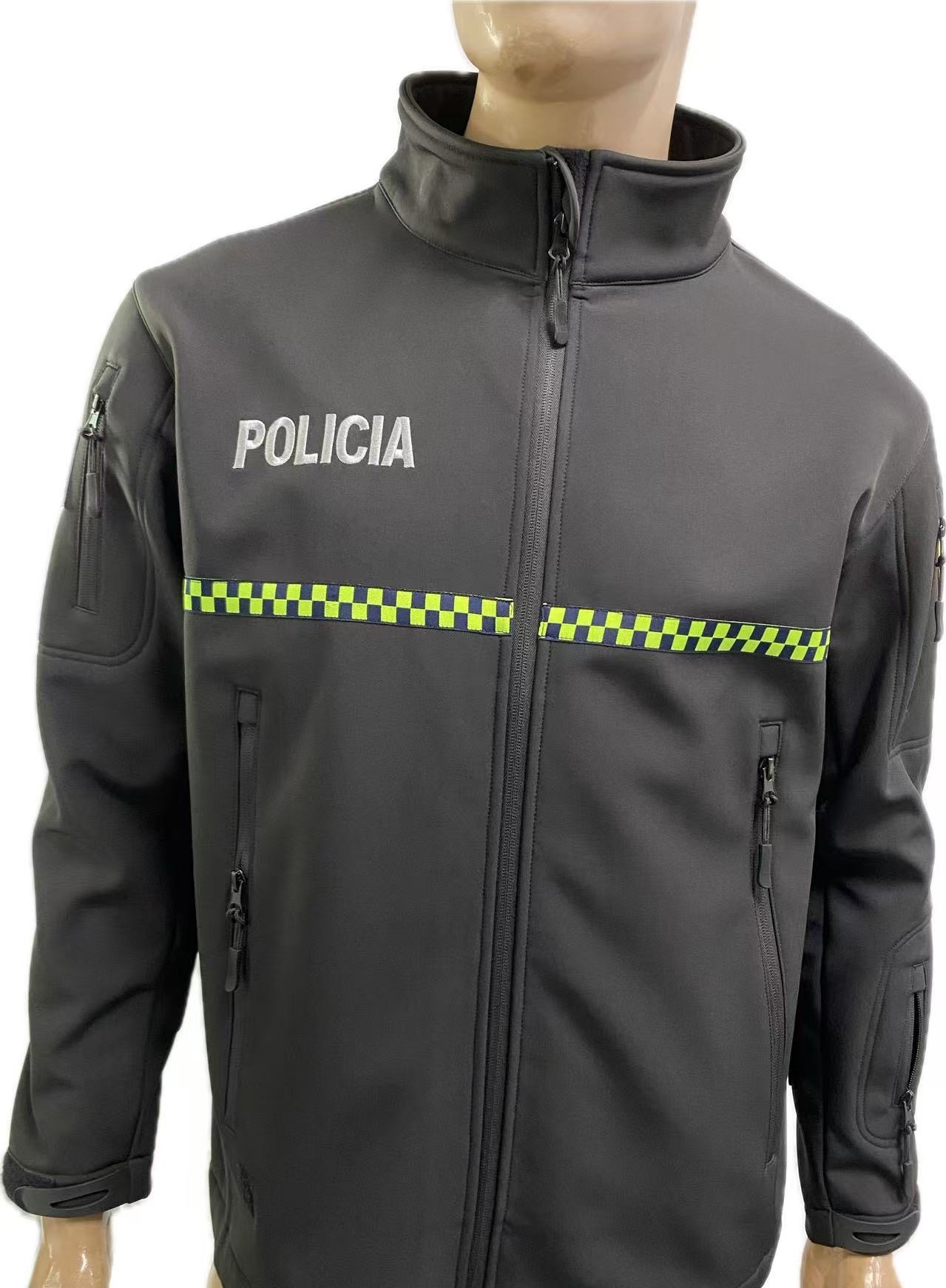 Hi-Vis Reflective Windproof Fleece Softshell Tactical Jacket Outdoor Duty Uniform Law Enforcement