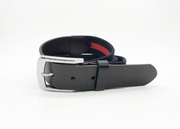 Red Stripe Mens Braided Elastic Stretch Belts , Jeans Men'S Stretchable Belts
