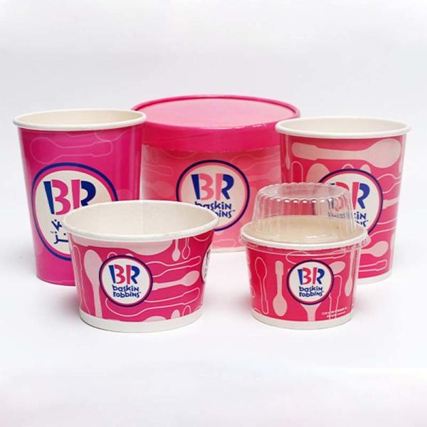 Пищевые переработанные одноразовые печатные йогуртные упаковки мороженого