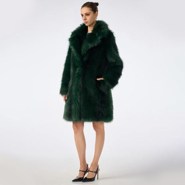 Emerald Customizable Colors Cruelty-Free Festive Appeal Faux Fur Coat Luxury Vegan Outerwear