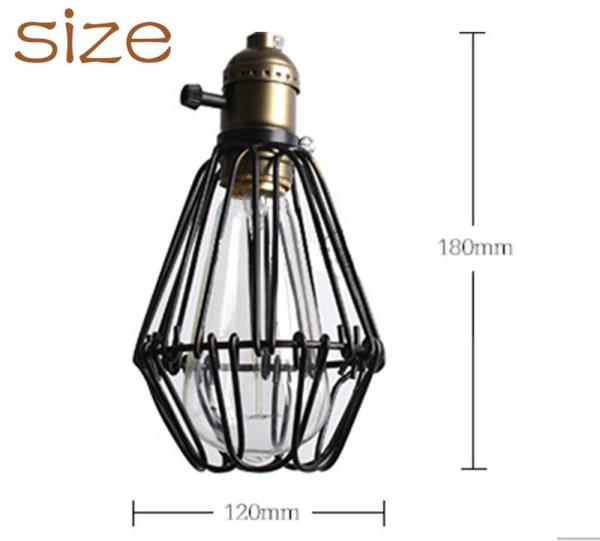 Classic Black Nordic Industrial Lampshade Cover Guard Birdcage Vintage Pendant Lights