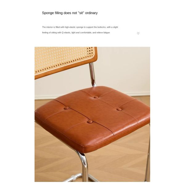 Wholesale Upholstered Dining Room Comfy Armless Chairs Home Seat Kitchen Rattan Dining Chairs With Metal Legs for bar Restaurant