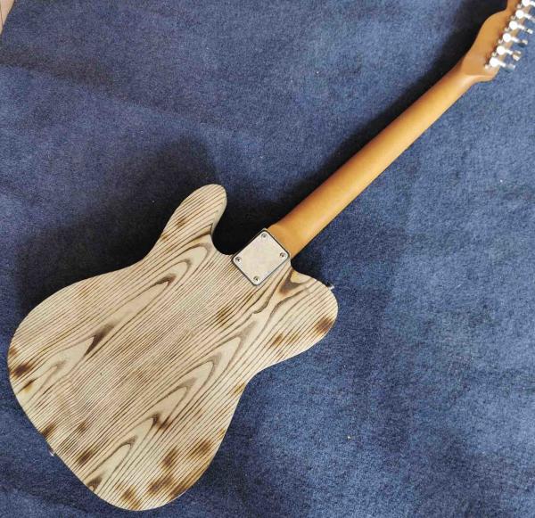Natural Wood Color Roasted Coke Electric Guitar