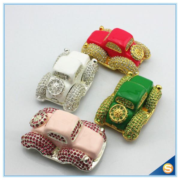 Lovely Crystal Car Shape Trinket Box Home decoration Enamel Trinket Box SCJ329