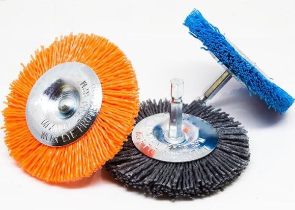 Blue Color Abrasive Nylon Wheel Brush Silicon Carbide Filament Drill Brush