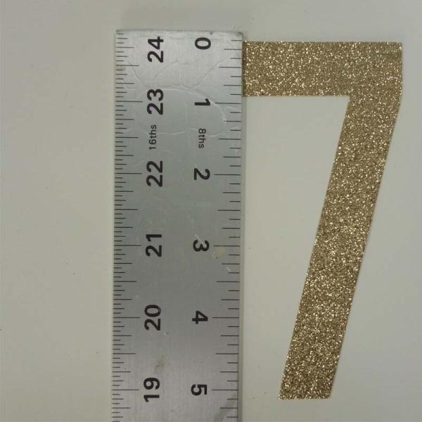 Large Gold Number Seven Glitter Paper Letters Die Cut Size 5 