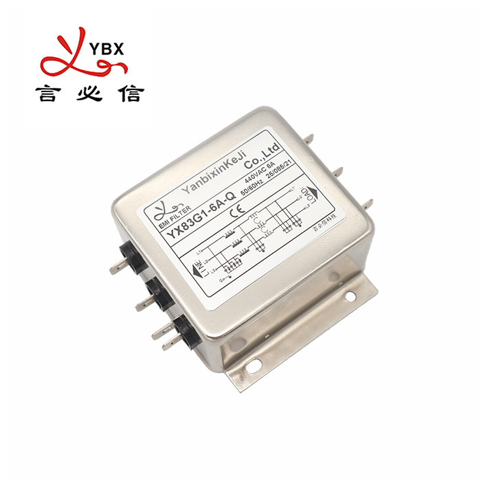 YX83G1-6A Трехфазный фильтр быстрого включения терминального выхода EMI фильтр 10A для трансформаторов