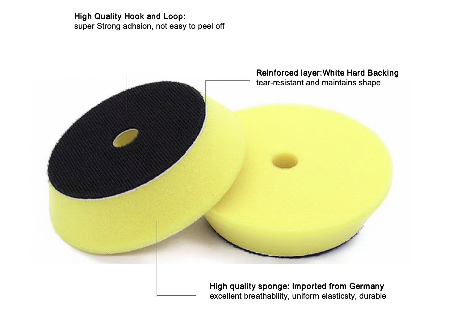 Yellow Foam Pads For Polishing Cars Medium Coarse Polishing Pad