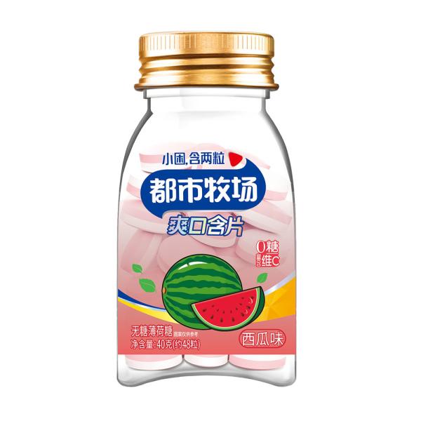 40 g de bonbons à base de menthe sans sucre avec des saveurs personnalisées de vitamine C