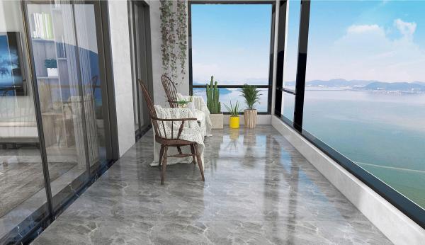 Gray Marble Look Ceramic Rustic Tile 400x400mm Indoor Wall Floor