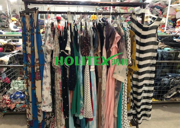 Korean style used women's clothing , second hand ladies silk dress for Africa