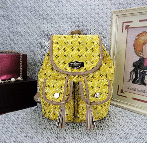The new Ms. shoulder bag drawstring handbag Korean letters printed PU leather backpack tide