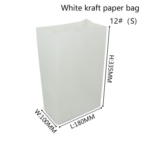 Recyclable 60gsm 70gsm White Kraft Paper Carry Bags For Food Packaging