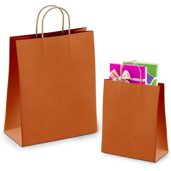 Gravure Printing White Brown Matt Paper Kraft Bags Bulk For Shopping