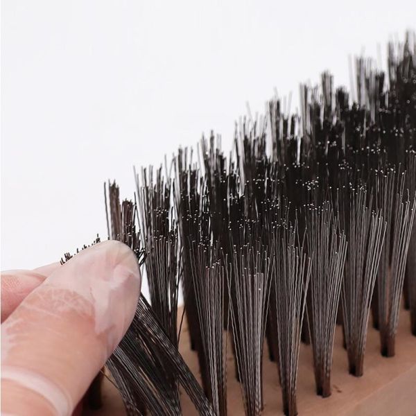 Heavy Duty Outdoor Yard Stiff Steel Wire Broom Head, Sweeping Brush for Deck Scrub Decking