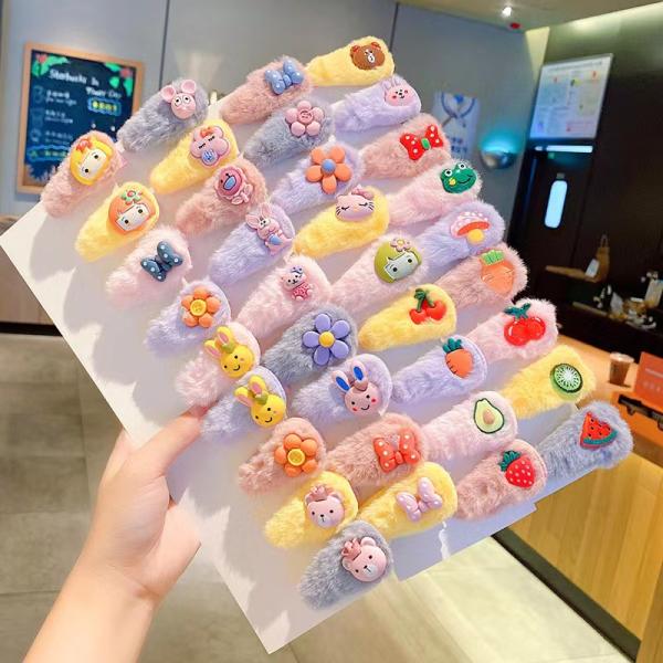 kids plush hair clip Hair accessories Baby cute hair bb hair clip Girl princess hair accessories