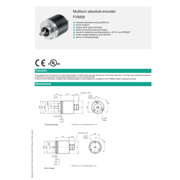 PEPPERL+FUCHS FVM58 Multiturn Absolute Encoder for Industrial Automation with One Year Warranty and Original Brand New Condition