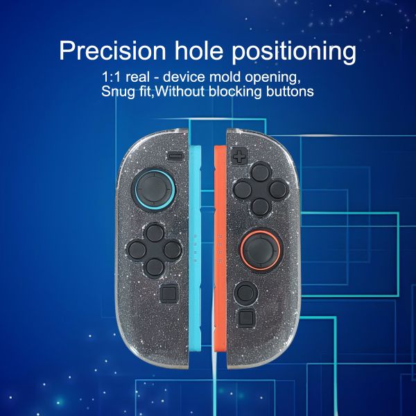 Clear Glitter TPU Case for Nintendo Switch 2 Joy-Cons - Flexible Protective Sleeve
