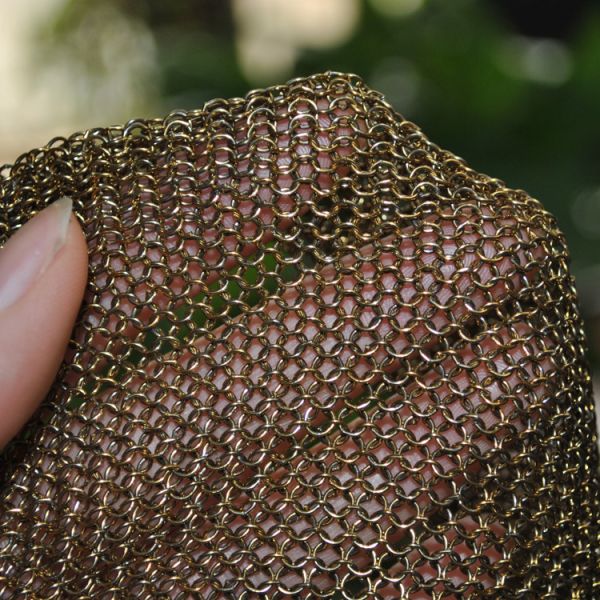 Custom Size Gold Color Metal Decorative Stainless Steel Ring Curtain Mesh Fabric