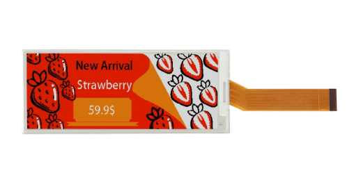 4.37 Inch E-paper Display 176×480 Resolution Black/White/Red/Yellow 4-Color E-Ink Screen