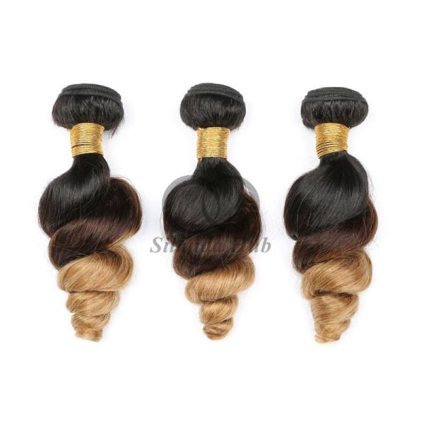 #T1B/4/27 Loose Wave Remy Human Hair Bundles Sew In Weave Bundles Brazilian