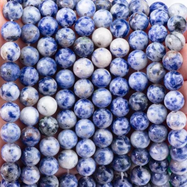 Pedra de Ponto Azul Natural Espiritual 8mm Rondas Perlas Soltas Para Joias e Chaves Feitas à Mão