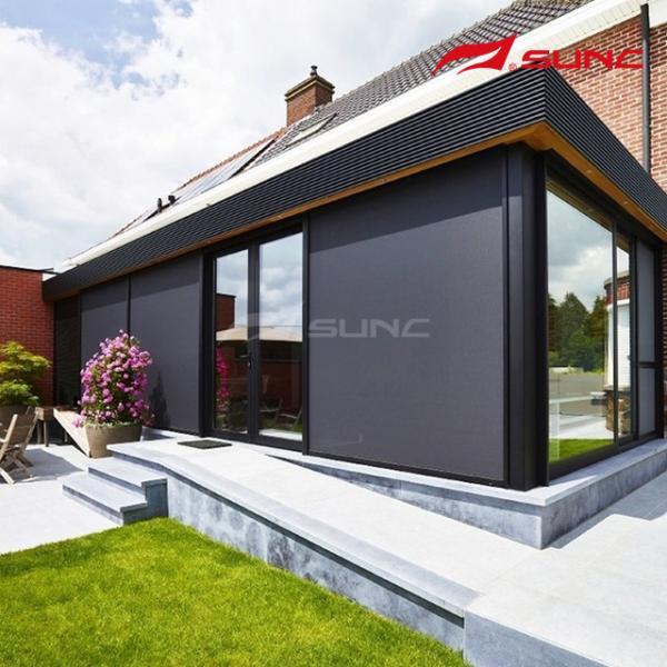 屋外用 防雨 Zip Track ブラインド 電動ローラーバンド