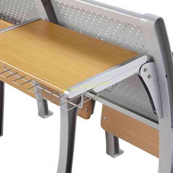 Plywood Metal University College Classroom Furniture / Foldable School Desk And Chair Set