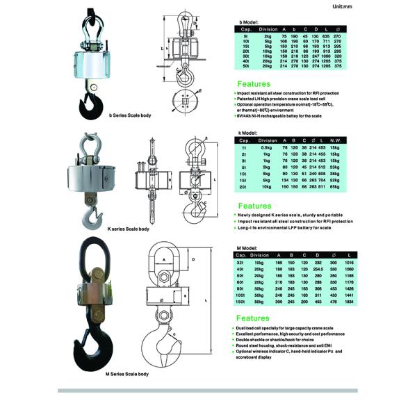 30T Rated Load Electronic Crane Scale , Crane Weighing Scale Impact Resistant wireless crane scale crane weighing system