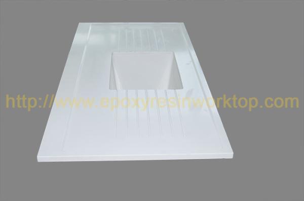 1.5 Meter monolithic epoxy resin sink with reagent drain groove for school lab furniture