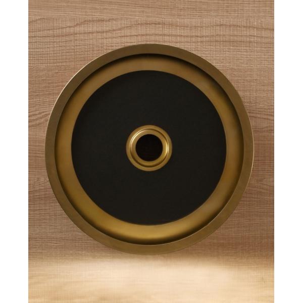 Gold Basin Bathroom Stainless Steel Sink , Combo Artistic Vessel Sink Washing Bowl Set