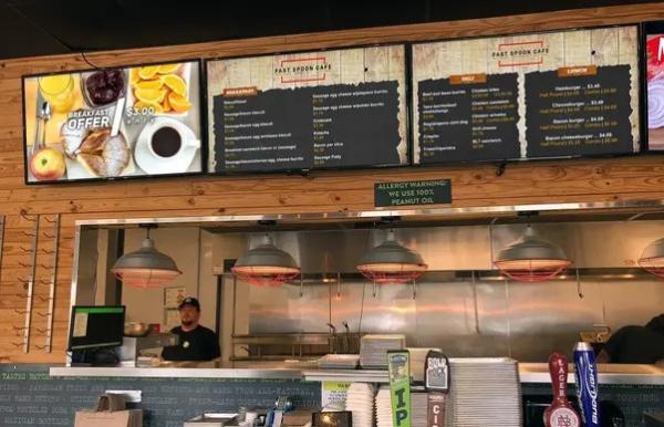 Do café automotivo comercial da placa do menu de 43 Digitas da polegada exposição estreita da moldura