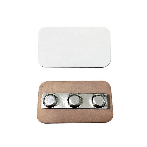 Diy Photo Printing MDF Wooden Sublimation Name Badge Blanks Custom Magnetic Name Tags
