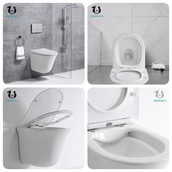 Strong Flush Rim Free Toilet Wall Suspended Toilets Anti Blocking