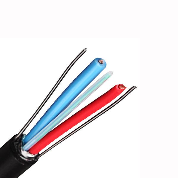 Singlemode Direct Buried Copper Fiber Composite Cable 4 6 8 12 Core Custom Length