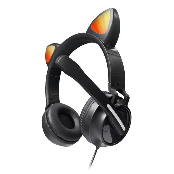 10m Transmission Wireless Cat Ear Headphones With RGB LED Moving Light