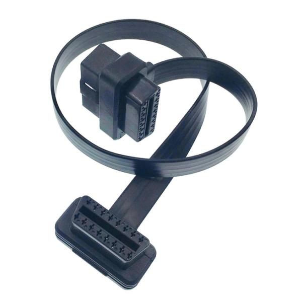 24v OBD2 Male Connector with MOLEX Connector OBD2 Flat Cable Featuring ABS/PVC Material and Pins Plating Nickel/Golden