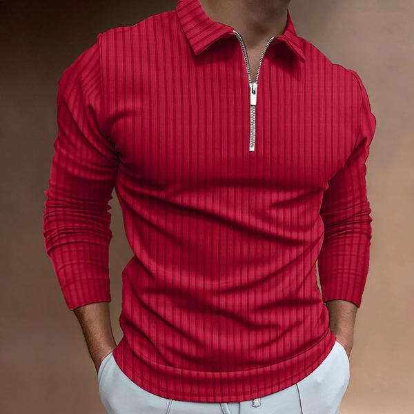 Camiseta de polo personalizada para homens luxuosa com meio fechamento para cima pescoço com costelas camisetas de negócios casuais