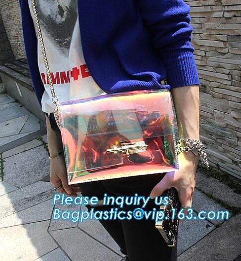 Beach Clear PVC Shoulder Bag DIY Transparent Clutch Tote Bag, candy jelly bag transparent clear pvc handbag shoulder cro