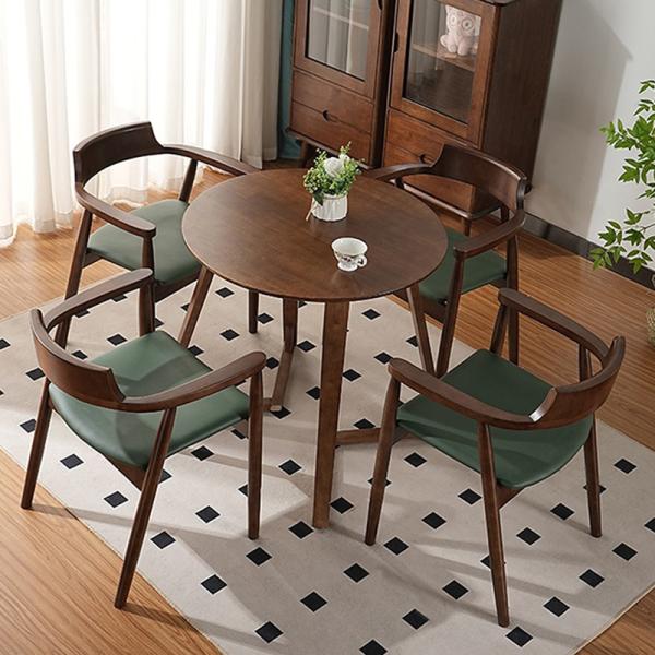 Nordic Solid Wood Small Round Table Home Apartment Leisure Reception Negotiation Modern Simple Wooden Dining