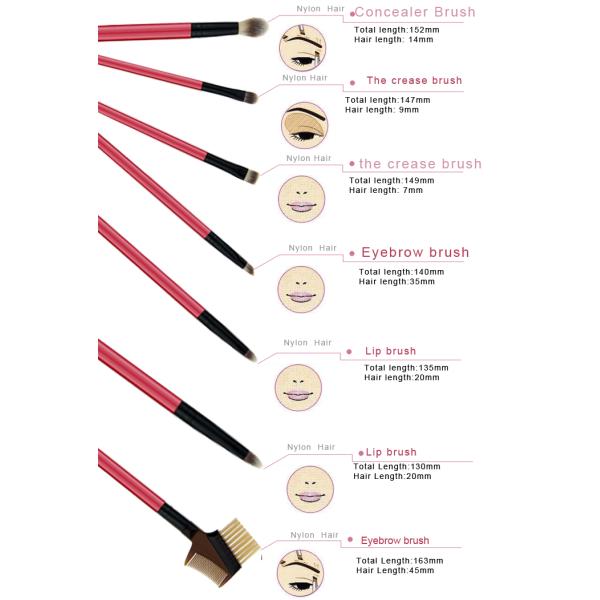 15 Pieces Popular Makeup Brushes Made Of Three Color Nylon Hair And Gold Aluminum