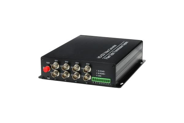 4 ch 1080P HD SDI fiber optic video converter with HDCP Compliant 5V Power Supply optical audio transmitter