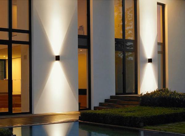Outdoor Wall Lamp Waterproof Double Beam Up And Down Spot Light Wall Washing Warm Light Courtyard Villa Wall Lights