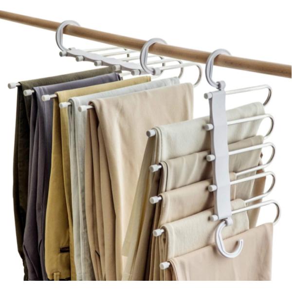 Сбережения космоса задыхаются одежды Не-выскальзывания вешалок брюки организатора 5 наслоенные кладут на полку