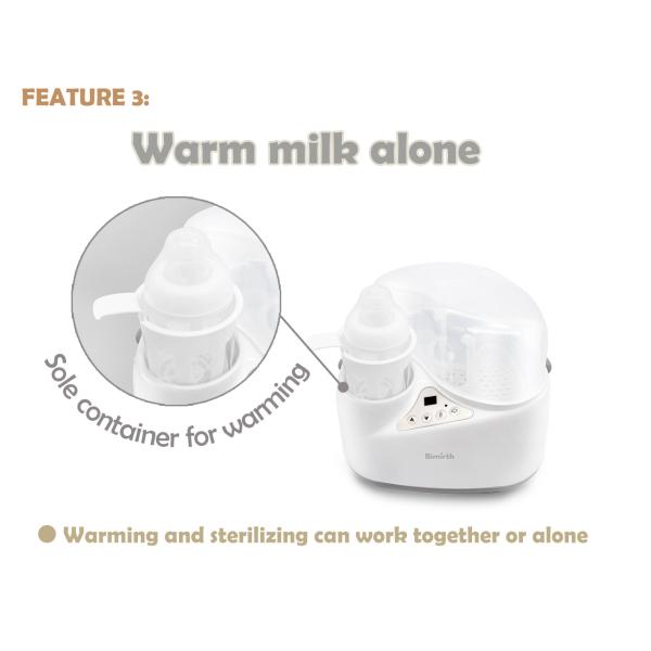 Stérilisateur électrique pour biberons 80W/500W à vapeur 28x26x25cm